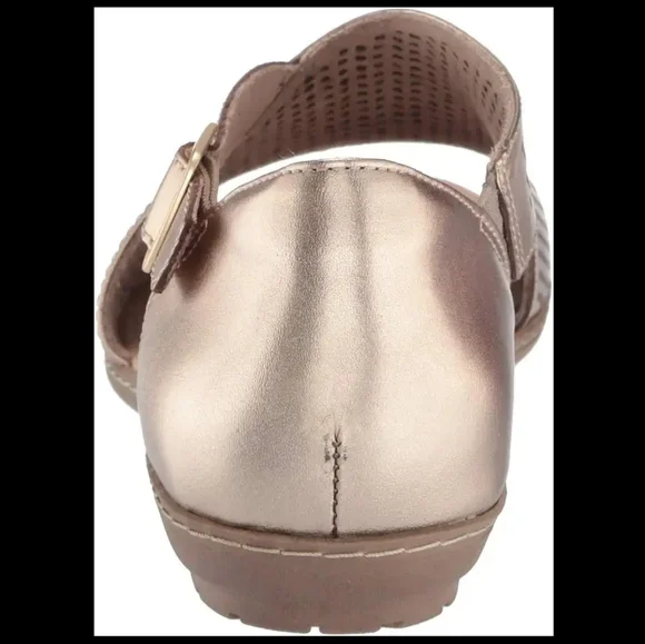 EARTH Ballston Gold Sandal Argon Metallic Calf 10 - Picture 2 of 5